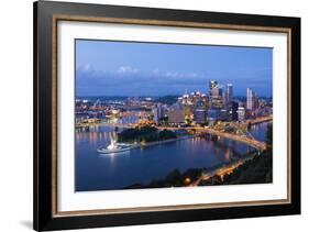 Pittsburgh, Pennsylvania, Skyline from Mt Washington of Downtown City-Bill Bachmann-Framed Photographic Print