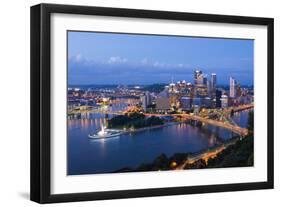 Pittsburgh, Pennsylvania, Skyline from Mt Washington of Downtown City-Bill Bachmann-Framed Photographic Print