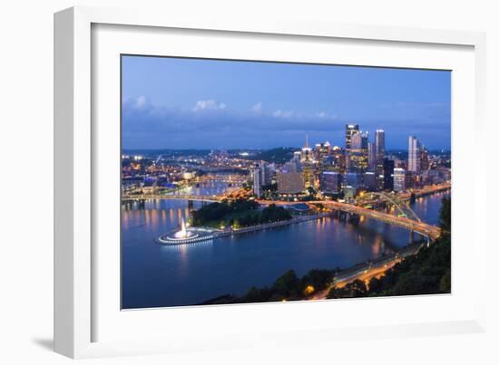 Pittsburgh, Pennsylvania, Skyline from Mt Washington of Downtown City-Bill Bachmann-Framed Photographic Print