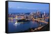 Pittsburgh, Pennsylvania, Skyline from Mt Washington of Downtown City-Bill Bachmann-Framed Stretched Canvas