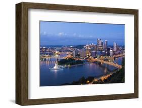 Pittsburgh, Pennsylvania, Skyline from Mt Washington of Downtown City-Bill Bachmann-Framed Photographic Print