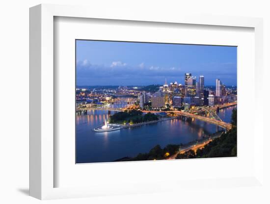 Pittsburgh, Pennsylvania, Skyline from Mt Washington of Downtown City-Bill Bachmann-Framed Photographic Print