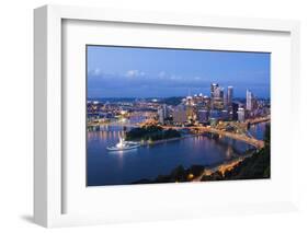 Pittsburgh, Pennsylvania, Skyline from Mt Washington of Downtown City-Bill Bachmann-Framed Photographic Print