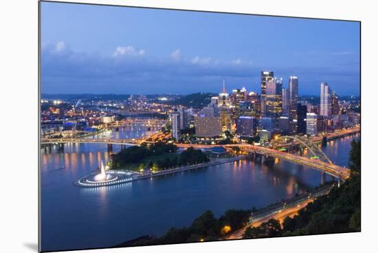 Pittsburgh, Pennsylvania, Skyline from Mt Washington of Downtown City-Bill Bachmann-Mounted Photographic Print