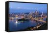 Pittsburgh, Pennsylvania, Skyline from Mt Washington of Downtown City-Bill Bachmann-Framed Stretched Canvas