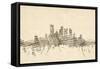 Pittsburgh Pennsylvania Skyline Sheet Music Citysc-Michael Tompsett-Framed Stretched Canvas