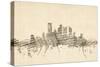 Pittsburgh Pennsylvania Skyline Sheet Music Citysc-Michael Tompsett-Stretched Canvas