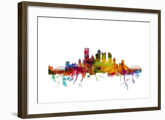 Pittsburgh Pennsylvania Skyline-Michael Tompsett-Framed Art Print