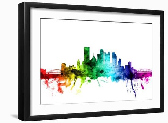 Pittsburgh Pennsylvania Skyline-Michael Tompsett-Framed Art Print