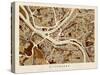 Pittsburgh Pennsylvania Street Map-Michael Tompsett-Stretched Canvas