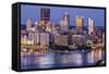 Pittsburgh, Pennsylvania, USA at Twilight.-SeanPavonePhoto-Framed Stretched Canvas