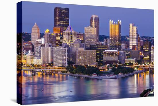 Pittsburgh, Pennsylvania, USA at Twilight.-SeanPavonePhoto-Stretched Canvas