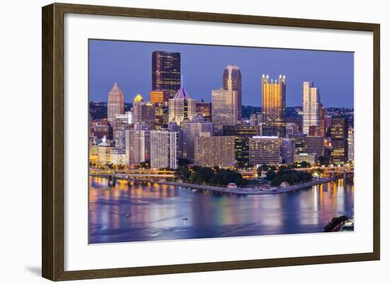 Pittsburgh, Pennsylvania, USA at Twilight.-SeanPavonePhoto-Framed Photographic Print