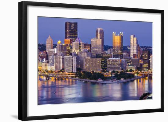 Pittsburgh, Pennsylvania, USA at Twilight.-SeanPavonePhoto-Framed Photographic Print