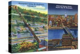 Pittsburgh, Pennsylvania - View of Monongahela Incline on Mt. Washington-Lantern Press-Stretched Canvas