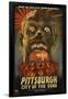 Pittsburgh, Pennsylvania - Zombie Day of the Dead-Lantern Press-Framed Art Print