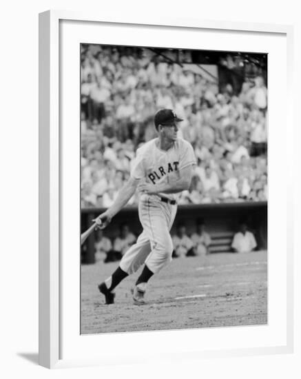 Pittsburgh Pirates' First Baseman Dale Long in Action-null-Framed Premium Photographic Print