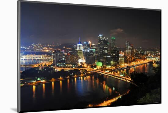 Pittsburgh's Skyline at Night Viewed from the Duquesne Incline-Gino Santa Maria-Mounted Photographic Print