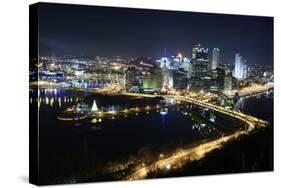 Pittsburgh's Skyline from Mount Washington at Night.-Zigi-Stretched Canvas