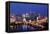 Pittsburgh's Skyline from Mount Washington at Night-Zigi-Framed Stretched Canvas