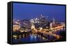 Pittsburgh's Skyline from Mount Washington at Night-Zigi-Framed Stretched Canvas