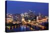 Pittsburgh's Skyline from Mount Washington at Night-Zigi-Stretched Canvas