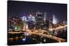 Pittsburgh's Skyline from Mount Washington at Night.-Zigi-Stretched Canvas