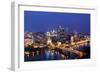 Pittsburgh's Skyline from Mount Washington at Night-Zigi-Framed Photographic Print