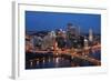 Pittsburgh's Skyline from Mount Washington at Night.-Zigi-Framed Photographic Print