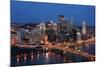 Pittsburgh's Skyline from Mount Washington at Night.-Zigi-Mounted Photographic Print