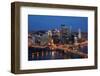 Pittsburgh's Skyline from Mount Washington at Night.-Zigi-Framed Photographic Print