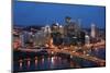 Pittsburgh's Skyline from Mount Washington at Night.-Zigi-Mounted Photographic Print