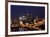 Pittsburgh's Skyline from Mount Washington at Night.-Zigi-Framed Photographic Print