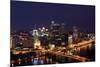 Pittsburgh's Skyline from Mount Washington at Night.-Zigi-Mounted Photographic Print