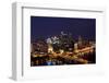 Pittsburgh's Skyline from Mount Washington at Night.-Zigi-Framed Photographic Print