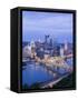 Pittsburgh Skyline and Fort Pitt Bridge over the Monongahela River, Pittsburgh, Pennsylvania, Unite-Richard Cummins-Framed Stretched Canvas