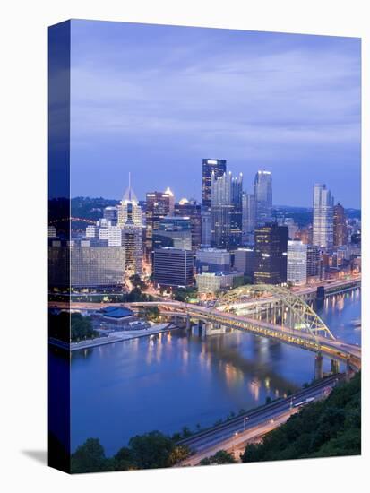 Pittsburgh Skyline and Fort Pitt Bridge over the Monongahela River, Pittsburgh, Pennsylvania, Unite-Richard Cummins-Stretched Canvas