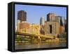 Pittsburgh Skyline and the Allegheny River, Pittsburgh, Pennsylvania, United States of America, Nor-Richard Cummins-Framed Stretched Canvas