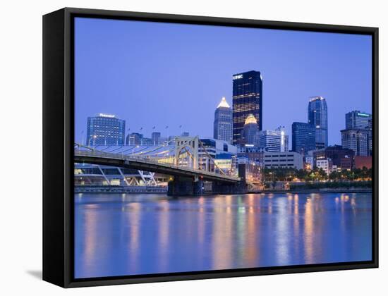 Pittsburgh Skyline and the Allegheny River, Pittsburgh, Pennsylvania, United States of America, Nor-Richard Cummins-Framed Stretched Canvas