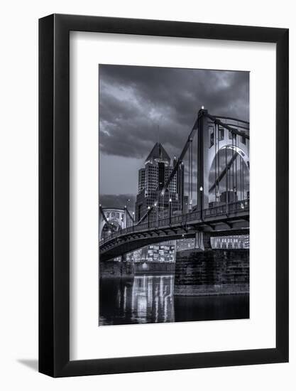 Pittsburgh Skyline Black And White-Steven Maxx-Framed Photographic Print