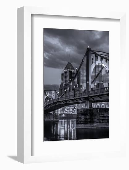 Pittsburgh Skyline Black And White-Steven Maxx-Framed Photographic Print