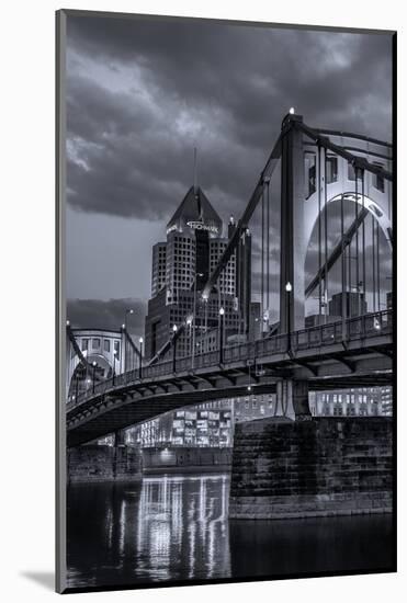 Pittsburgh Skyline Black And White-Steven Maxx-Mounted Photographic Print