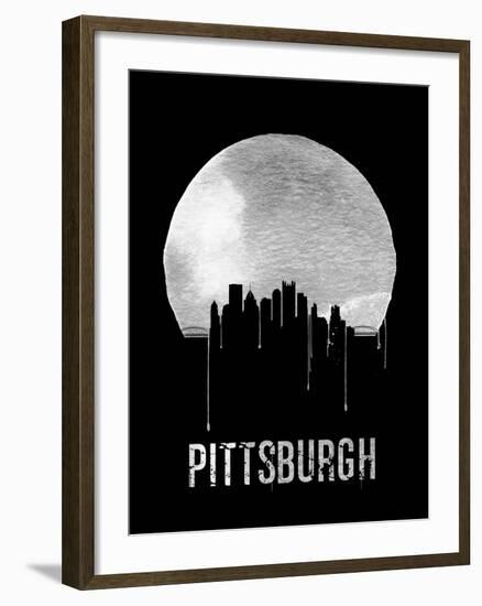 Pittsburgh Skyline Black-null-Framed Art Print