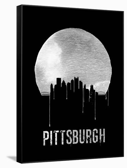 Pittsburgh Skyline Black-null-Framed Stretched Canvas