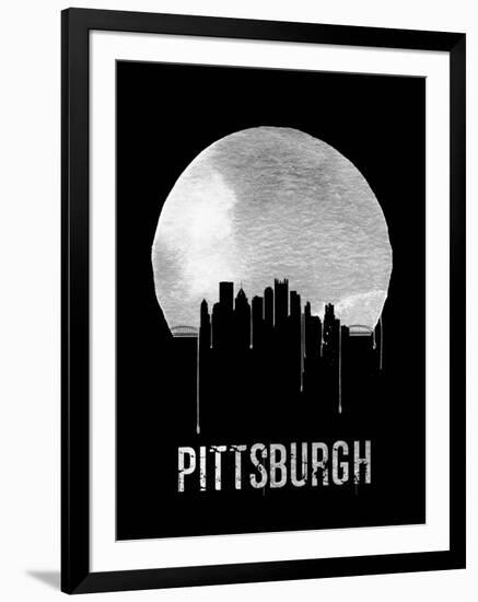 Pittsburgh Skyline Black-null-Framed Art Print