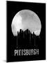 Pittsburgh Skyline Black-null-Mounted Art Print