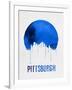 Pittsburgh Skyline Blue-null-Framed Art Print