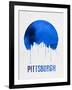 Pittsburgh Skyline Blue-null-Framed Art Print