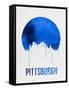 Pittsburgh Skyline Blue-null-Framed Stretched Canvas