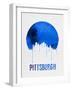 Pittsburgh Skyline Blue-null-Framed Art Print